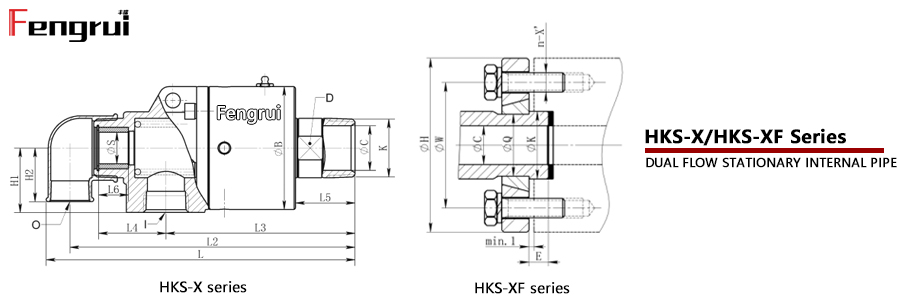 HKS-X/XF型導熱油旋轉接頭外形圖尺寸